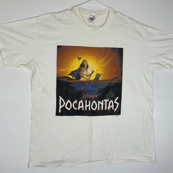 Vintage 90s Walt Disney Pocahontas Promo Single Stitch T-Shirt Size XL USA 1990s - Picture 2 of 16